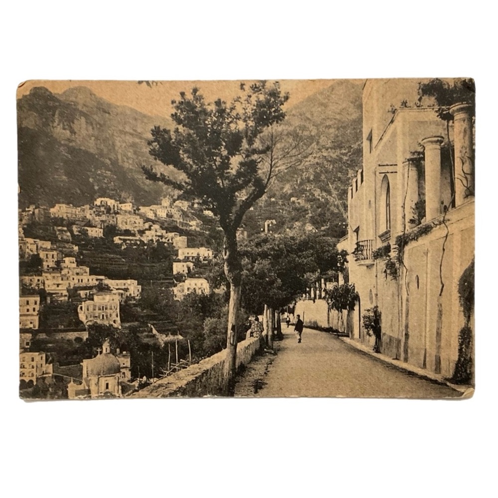 Vintage Sepia Positano Photo Postcard - Italy